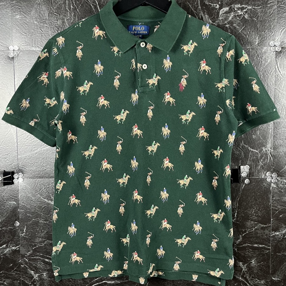 Polo Ralph Lauren Boy's Green Pony Game Polo Shirt Large (Men's XS)
